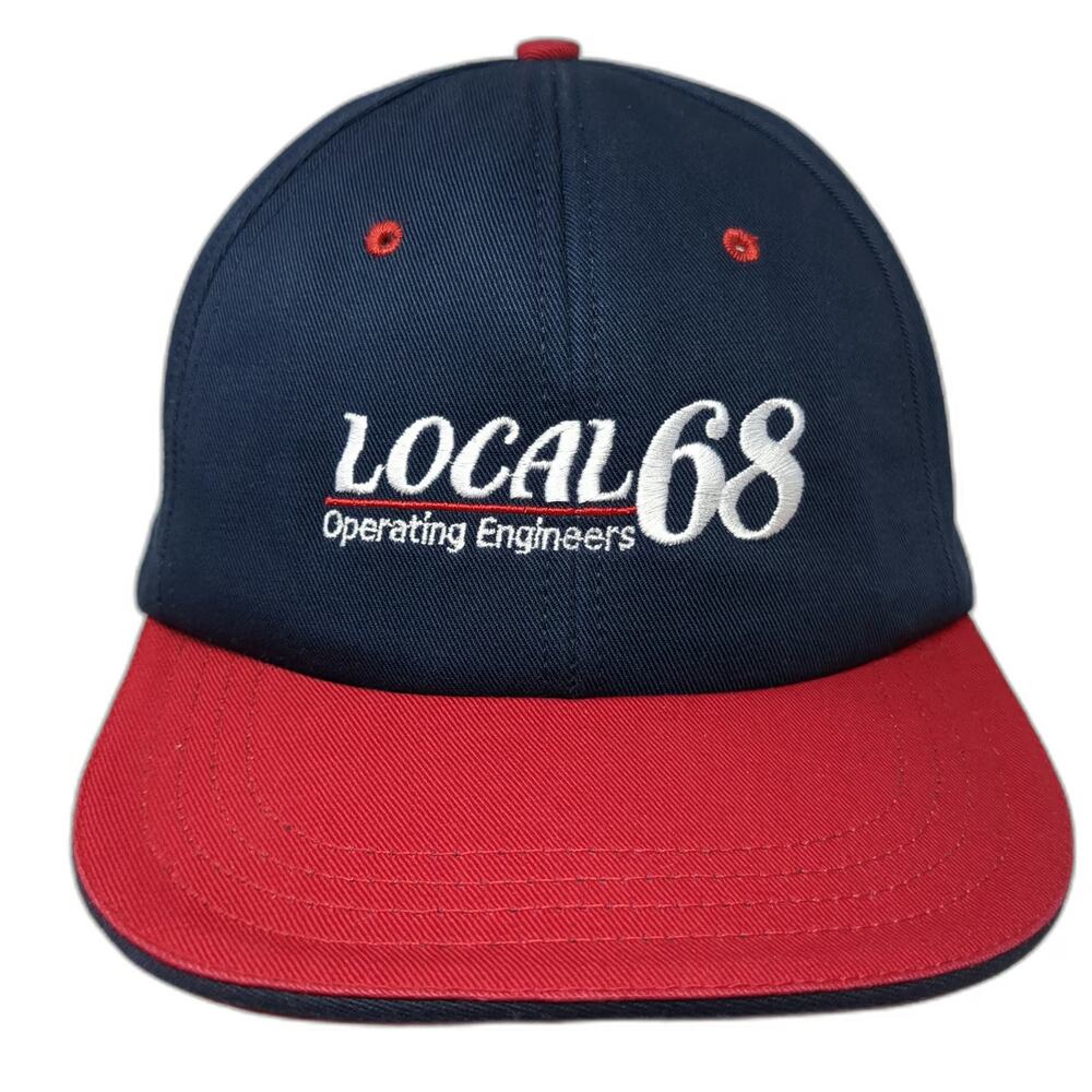 Unionwear Baseball Cap Blue Red One Size Local 68 Operating Engineers Strapback
